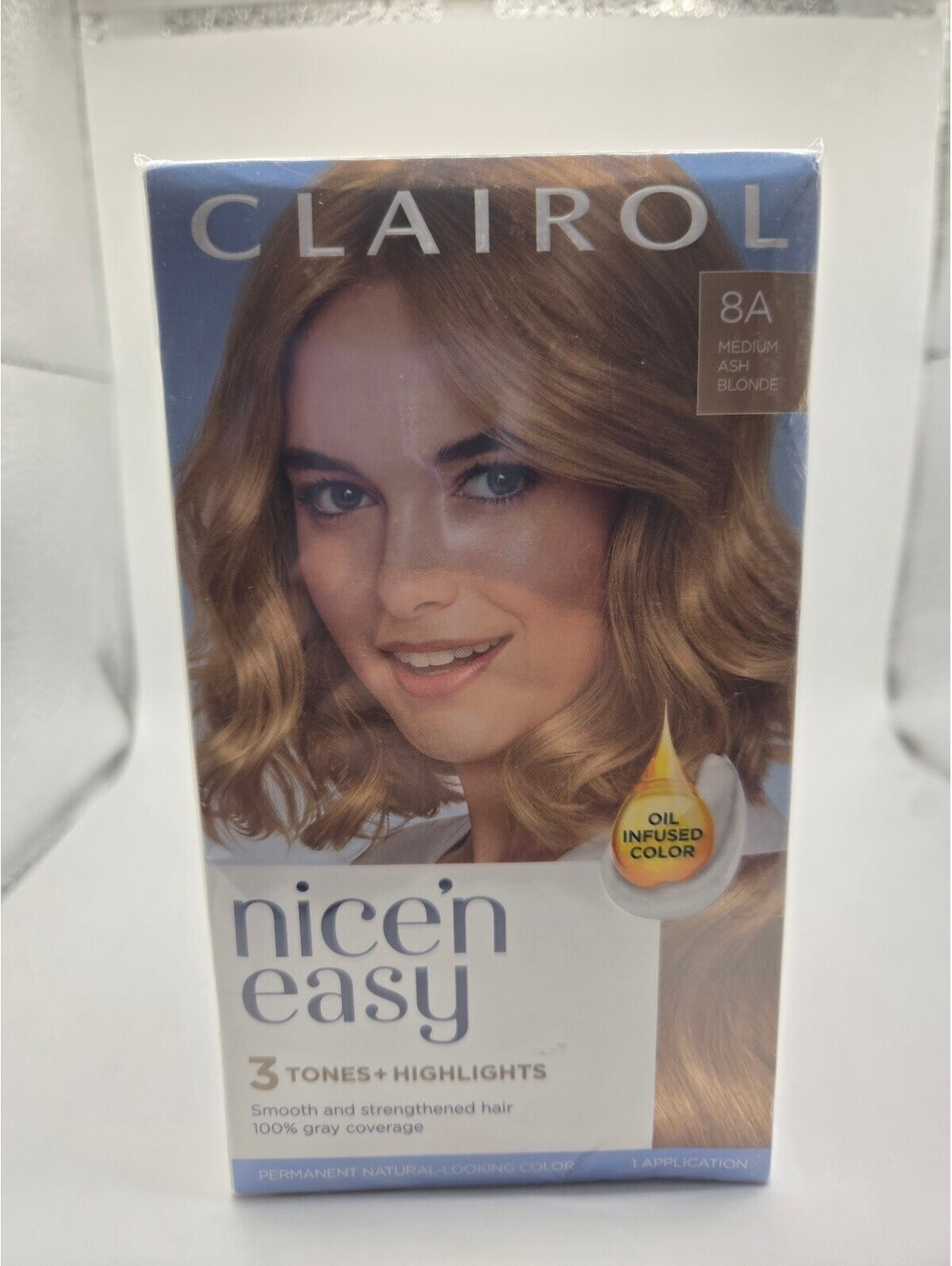 Clairol Nice'n Easy Permanent Hair Color, 8A Medium Ash Blonde, 3 Pack
